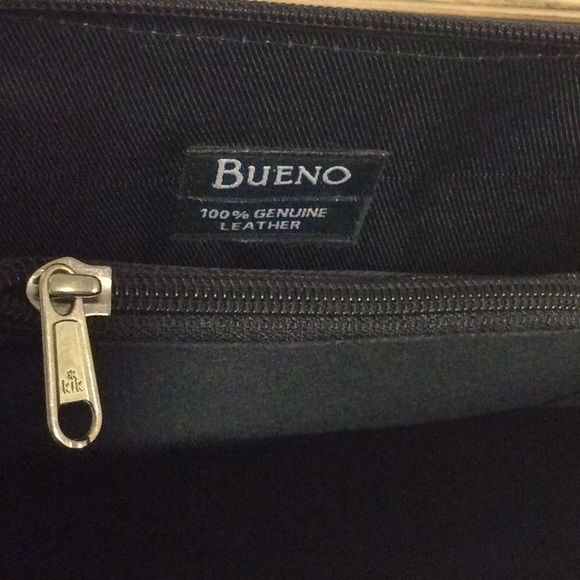 BLACK LEATHER Double Zip Ring Crossbody Wallet On A String NWOT - Picture 3 of 10